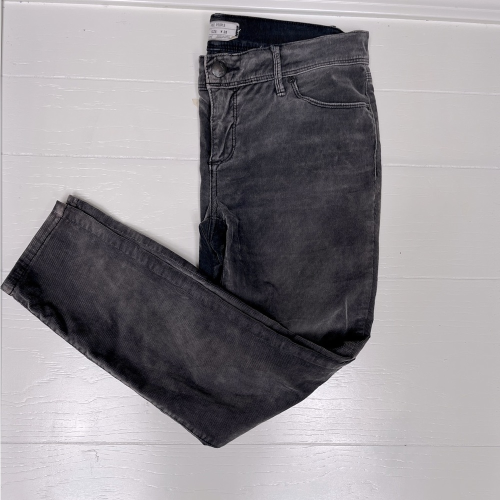 Free People Gray Soft Corduroy Pants Size 28. 61855-16515125